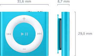 MP3-плеер iPod Shuffle голубой размеры